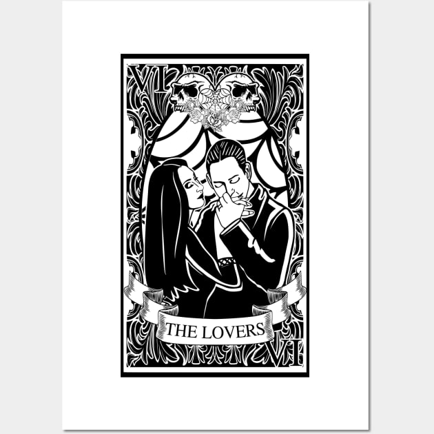 Gomez and Morticia Addams Tarot Card (The Lovers) Wall Art by MojonMan